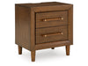 Lyncott Two Drawer Night Stand; Brown