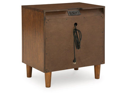 Lyncott Two Drawer Night Stand; Brown