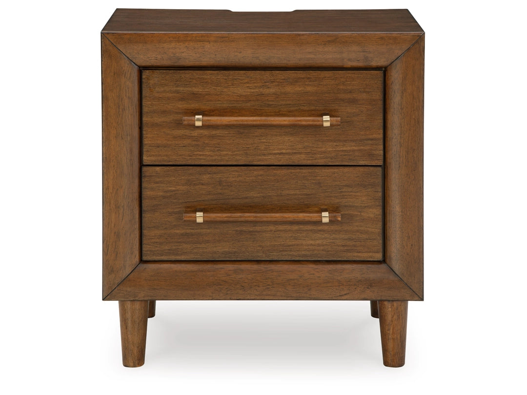 Lyncott Two Drawer Night Stand; Brown