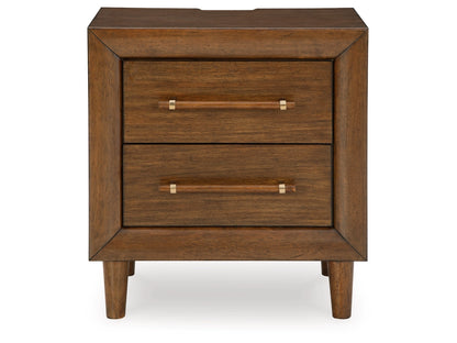 Lyncott Two Drawer Night Stand; Brown