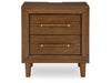 Lyncott Two Drawer Night Stand; Brown