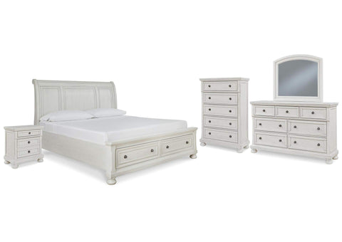 Robbinsdale King Sleigh Bed with Storage Bed Set