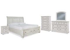 Robbinsdale King Sleigh Bed with Storage Bed Set