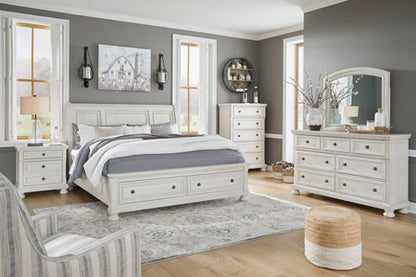 Robbinsdale King Sleigh Panel with storage Bedroom Set
