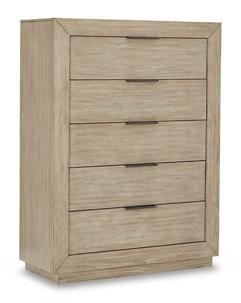 Hennington King Size Bed, Chest of Drawers,Dresser & Mirror and Nightstand