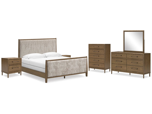 Roanhowe King Bed with dresser,chest of drawers and nightstand