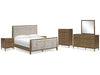 Roanhowe King Bed with dresser,chest of drawers and nightstand