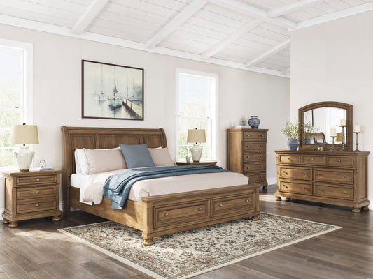 Vandenmore California King Sleigh Bed with Storage Set