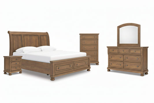 Vandenmore California King Sleigh Bed with Storage Set