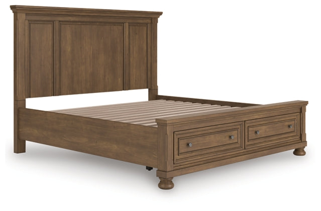 Vandenmore King Panel Storage Bed;Medium Brown