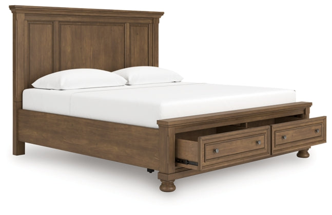 Vandenmore King Panel Storage Bed;Medium Brown