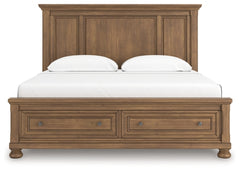 Vandenmore King Panel Storage Bed;Medium Brown