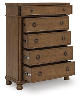 Chadworth Five Drawer Chest; Brown