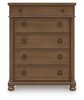 Chadworth Five Drawer Chest; Brown