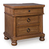 Chadworth Three Drawer Night Stand; Brown
