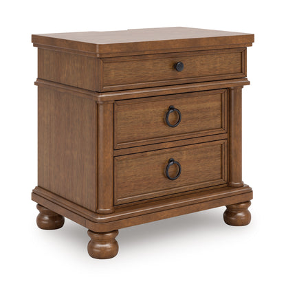 Chadworth King Poster Bed Set; Brown