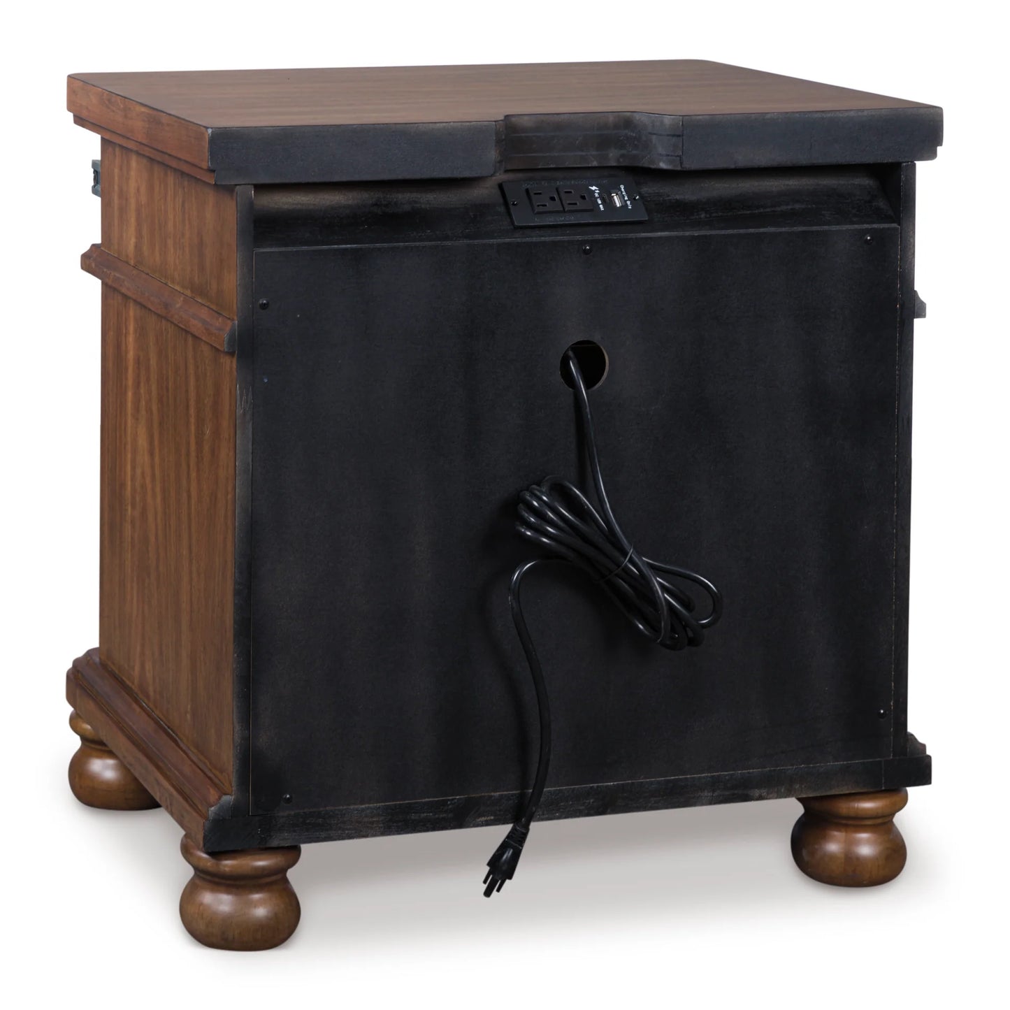 Chadworth Three Drawer Night Stand; Brown