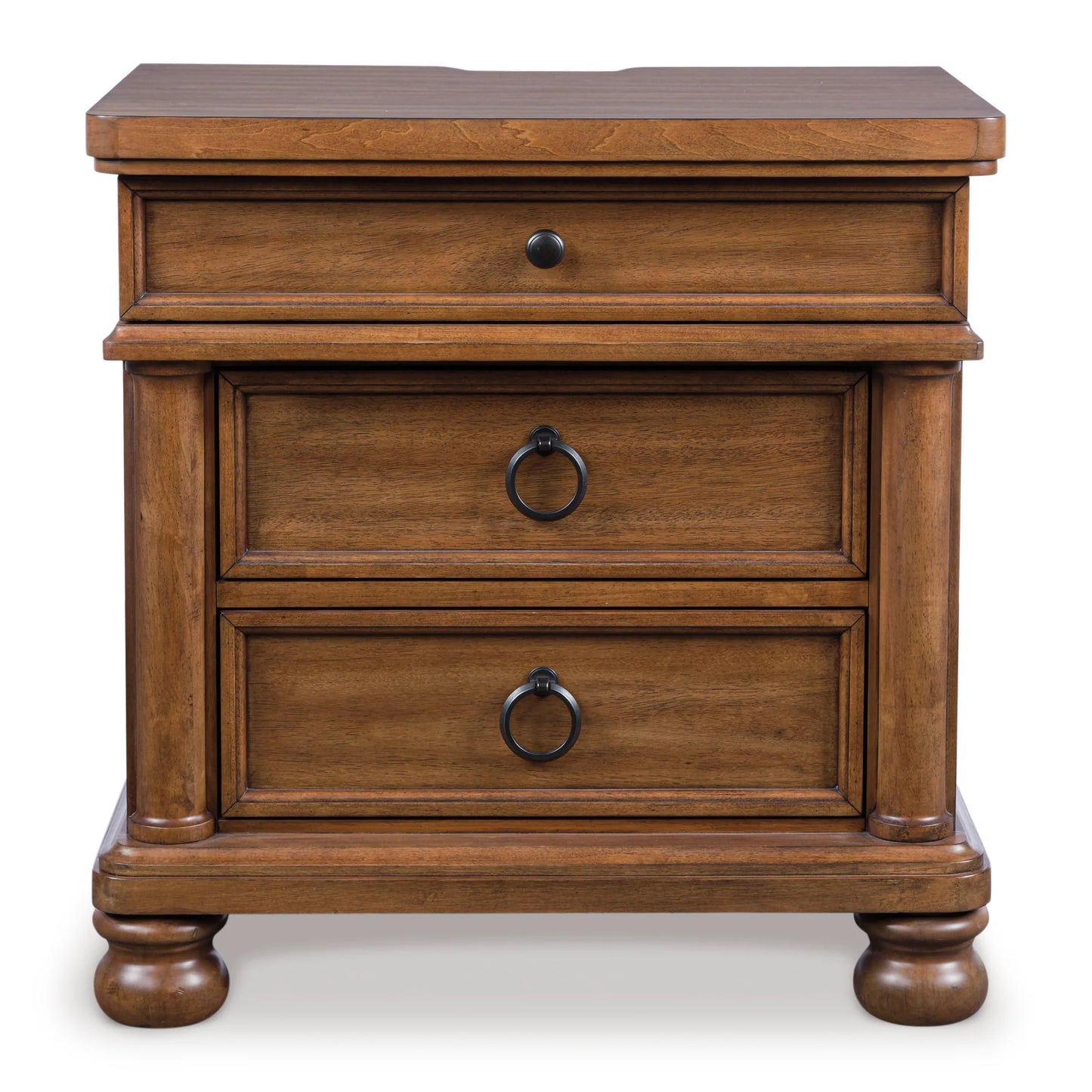Chadworth Three Drawer Night Stand; Brown