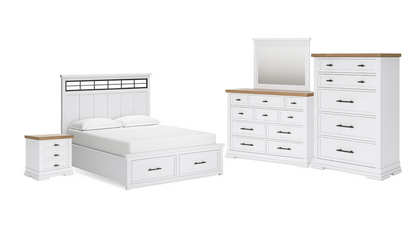 Ashbryn California King Storage Bed,Dresser with Mirror,Chest and Nightstand