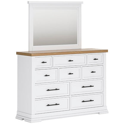 Ashbryn Dresser with mirror (White/Natural)