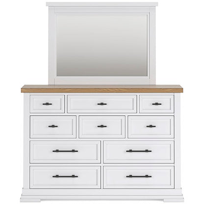 Ashbryn Dresser with mirror (White/Natural)
