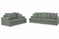 Monterra Sofa and Loveseat; Smoke