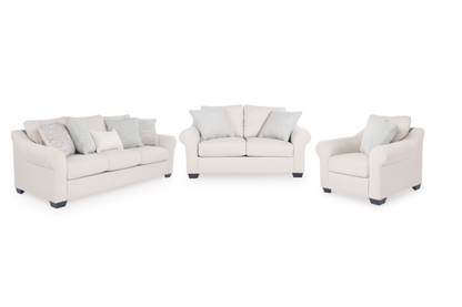 Belread Sofa,Loveseat and Chair; Linen