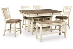 Bolanburg Counter Height Dining Table, a Bench and 4 Barstools