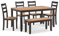 Gesthaven Dining Table, Bench and 4 Chairs