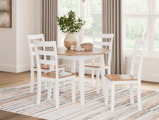 Gesthaven Round DRM Drop Leaf Table and 4 Chairs