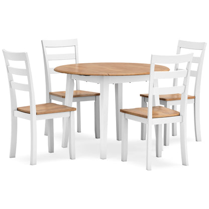 Gesthaven Round DRM Drop Leaf Table and 4 Chairs