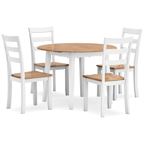 Gesthaven Round DRM Drop Leaf Table and 4 Chairs