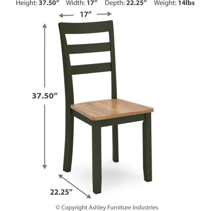 Gesthaven Dining Table and Chairs with Bench (Set of 6)