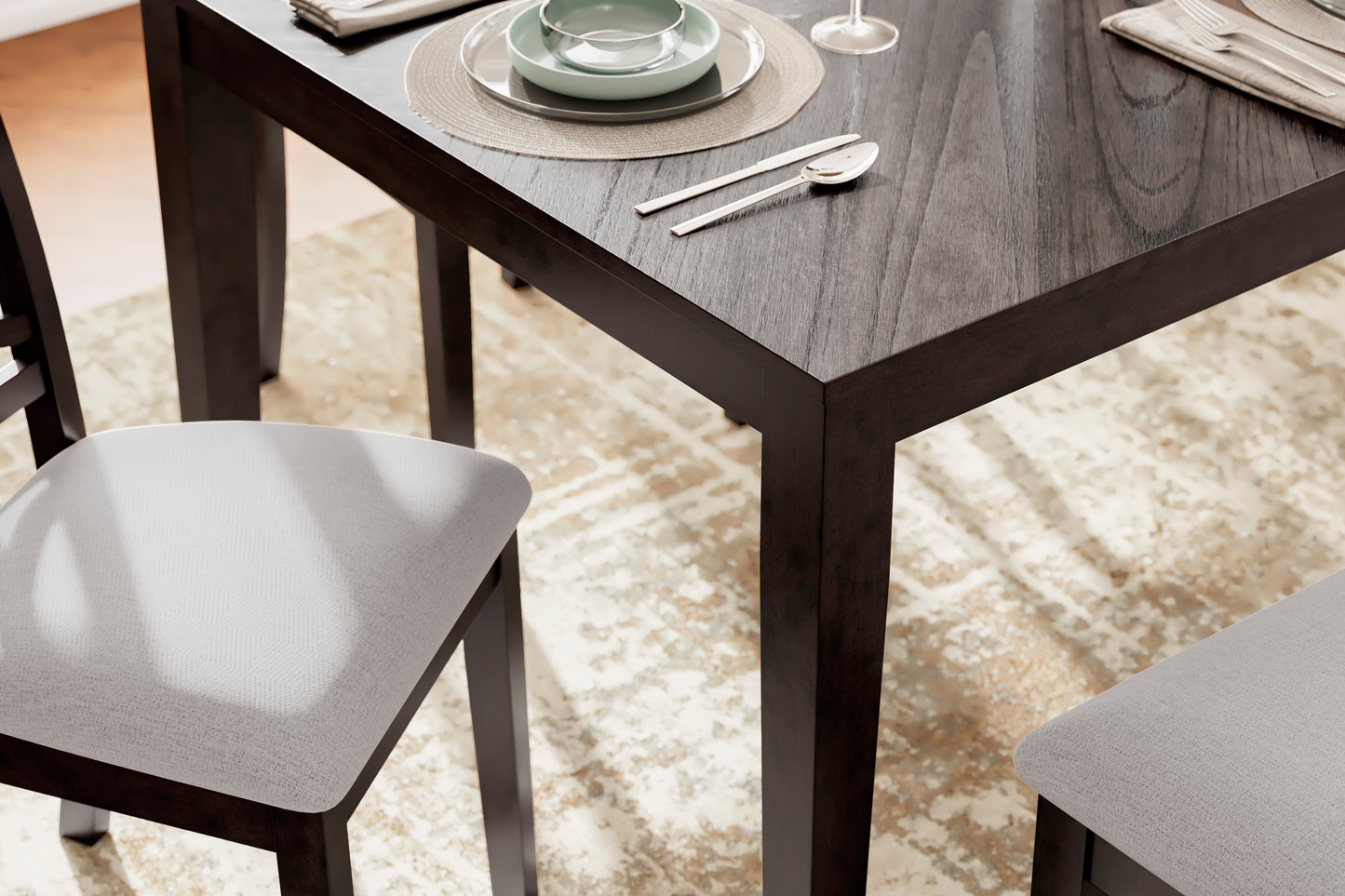 Langwest Dining Room Table, Bench and 4 Chairs