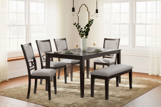 Langwest Dining Room Table, Bench and 4 Chairs