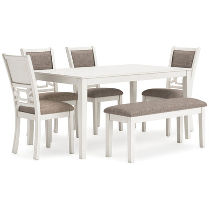 Erinberg Dining Room Table, Bench and 4 Chairs