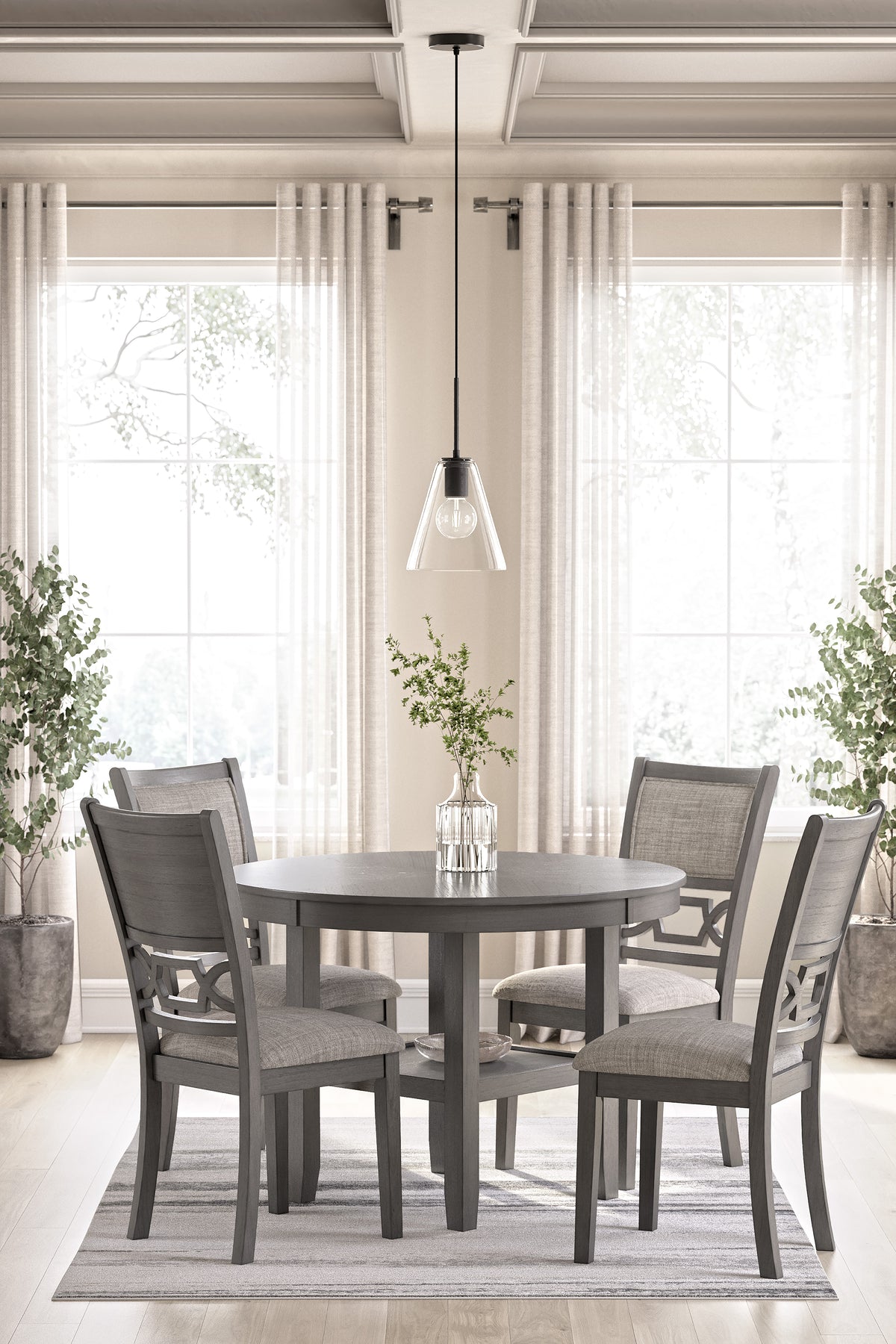 Wrenning Dining Room Table and 4 Chairs (Set of 5)
