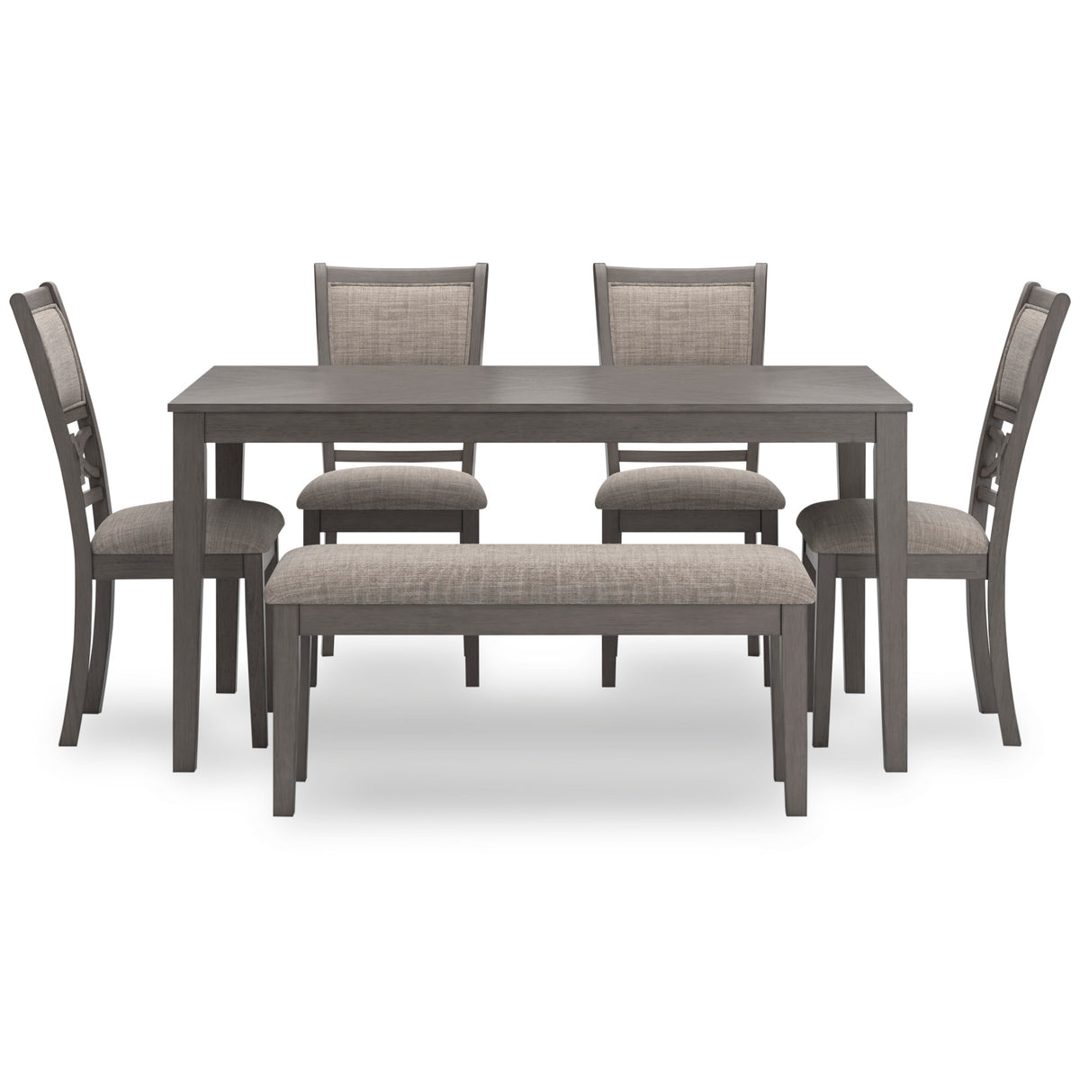 Wrenning Dining Table with 4 Chairs and Bench (Set of 6)