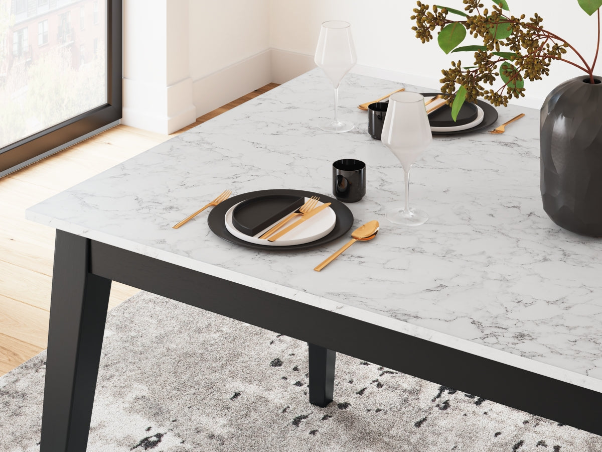 Jettaya Rectangular Dining Room Table; Black