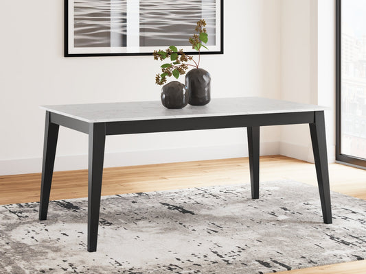 Jettaya Rectangular Dining Room Table; Black