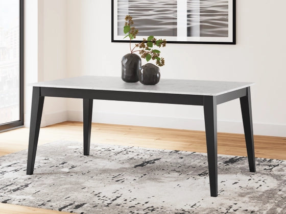 Jettaya Rectangular Dining Room Table; Black