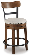 Valebeck Counter Height Bar Stool; Brown