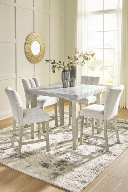 Karmenton Counter Height Dining Table and 4 Barstools