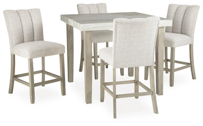 Karmenton Counter Height Dining Table and 4 Barstools