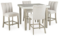 Karmenton Counter Height Dining Table and 4 Barstools