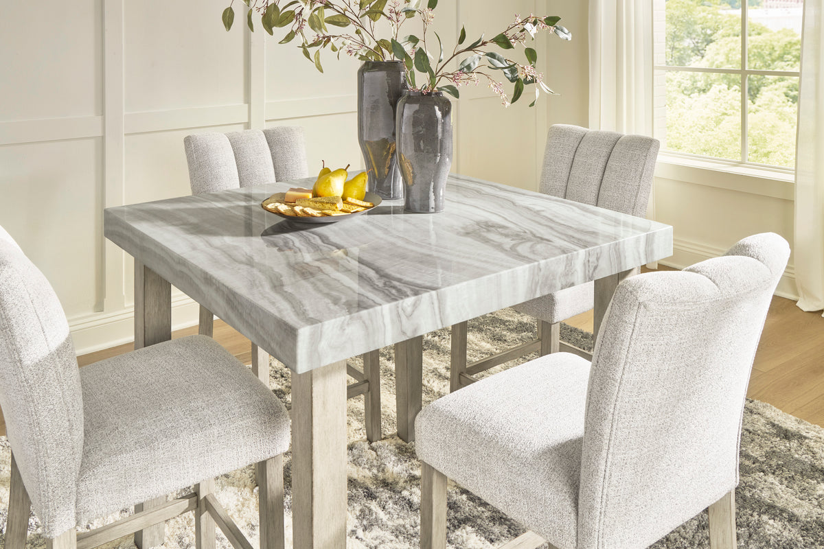 Karmenton Counter Height Dining Table and 4 Barstools