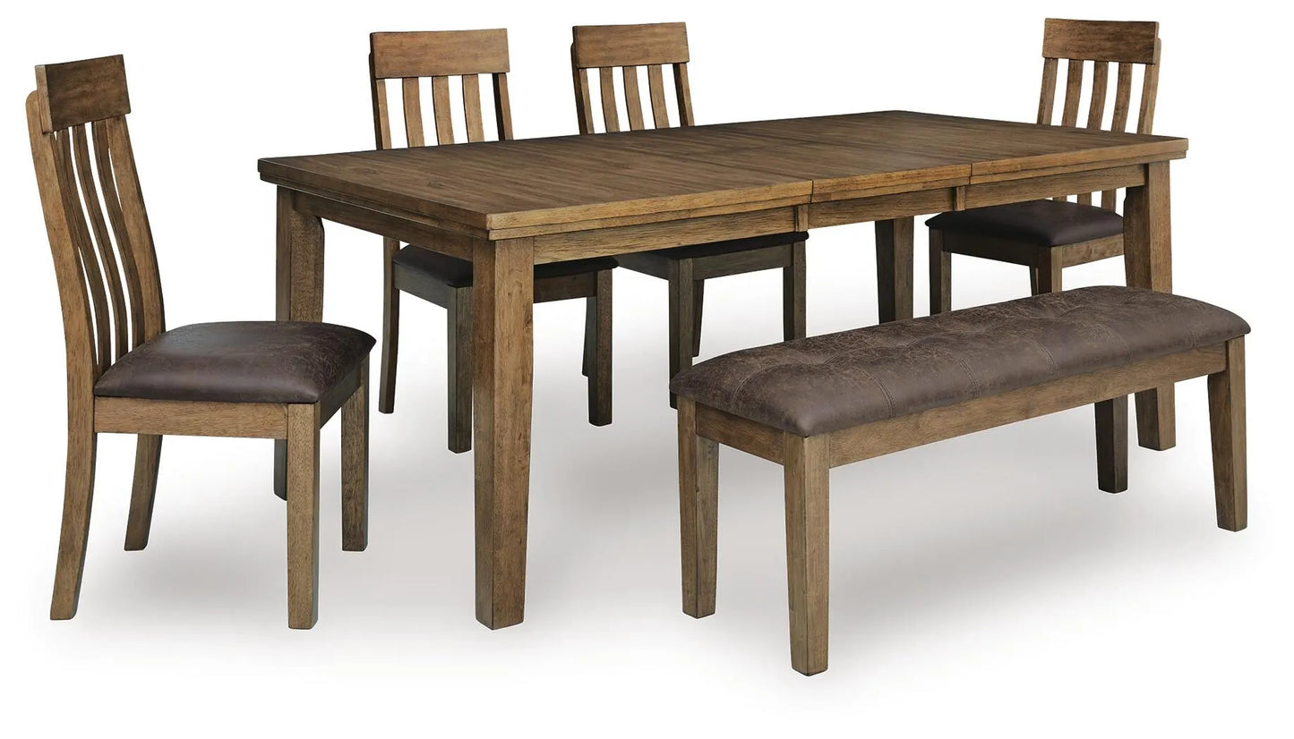 Broxtyn Extension Dining Table, 4 Chairs and Bench