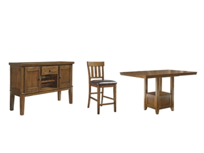 Ralene Counter Height Dining Table and 6 Barstools with Storage