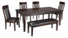 Haddigan Dining Table with 4 Chairs and Bench