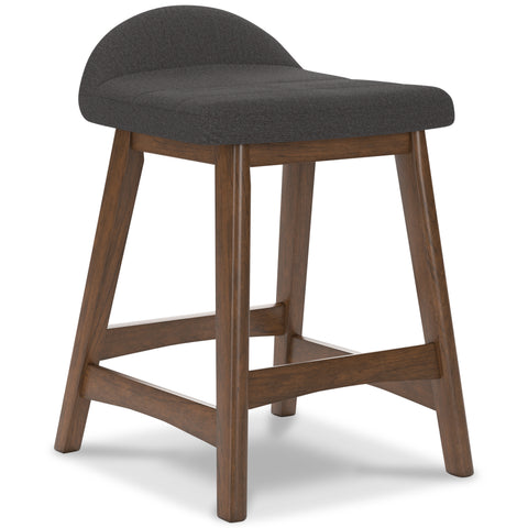 Lyncott Counter Height Bar Stool; Charcoal/Brown